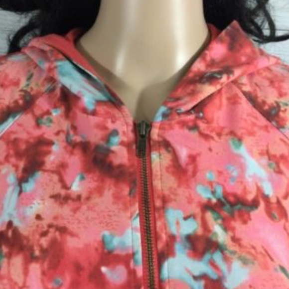 Boston Proper Hoodie XS Pink Watercolor Floral - Picture 2 of 8